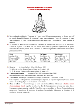 Planning-Ruchot - Méditation Vipassana