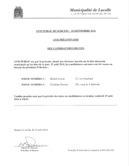 2016-08-16 – Avis préliminaire des
