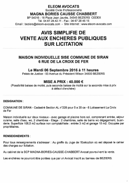 Annonce l&eacute;gale - Alta