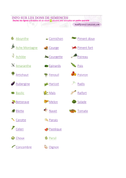 Liste des variétés de semences - Graines