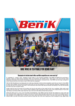 nine wins in ten finals for benik kart