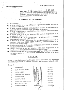 Inspecteurs de Police - D&eacute;l&eacute;gation G&eacute;n&eacute;rale &agrave; la S&ucirc;ret&eacute; Nationale