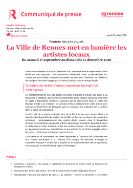 La Ville de Rennes met en lumière les artistes locaux