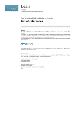 List of references - Lexis