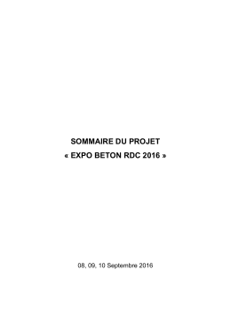 Sommaire EXPOSITION - Expo Beton RDC 2016
