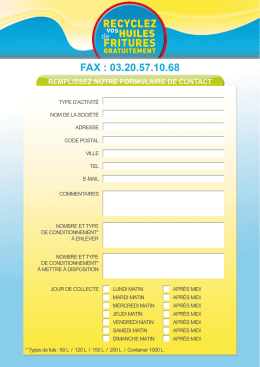 efor_formulaire - Recyclage huile friture