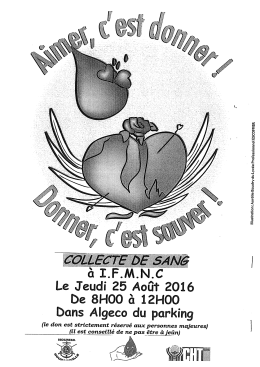 Collecte de du SANG à l`IFMNC.