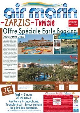 Offre Spéciale Early Booking