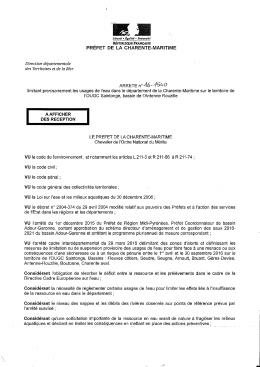 Arrêté n° 16-1540 du 09 août 2016 limitant provisoirement les