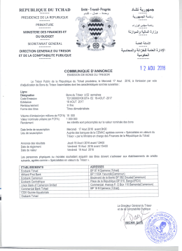 Communiqué d`annonce de l`émission des Bons du Trésor