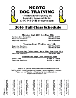 Fall Class Schedules