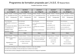 Programme de formation proposée par L`A.S.E. © Roland Rohn