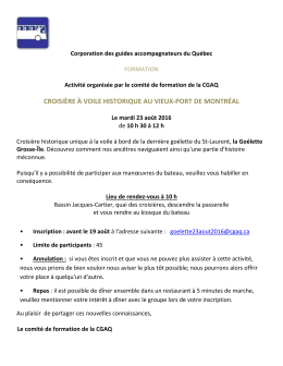 Invitation - Corporation des guides accompagnateurs du Québec