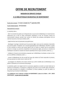 offre de recrutement - Mairie de Montmorot