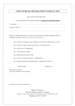Le bulletin de participation