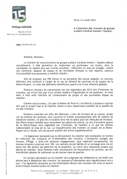 Courrier de M. Goujon Cardinal Amette