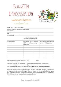 BULLETIN D`INSCRIPTION