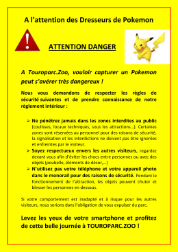 A l`attention des dresseurs de pokemon