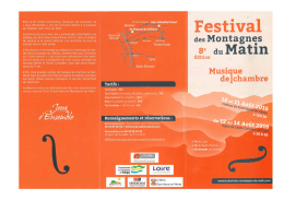 Page 1 Pour la 3° année consécutive retrouvez les musiciens de