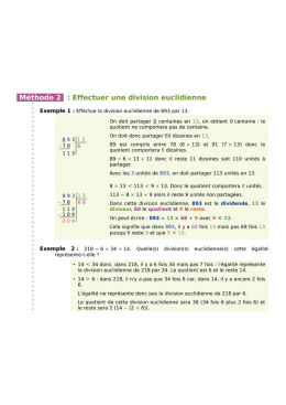 Mé hode 2 : Effectuer une division euclidienne t