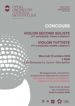 concours - Opéra Orchestre National Montpellier