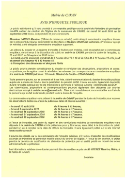 avis d enqu&ecirc;te PPM