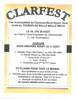 Clarfest tournoi de balle 26-27