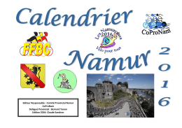 Calendrier namurois 2016