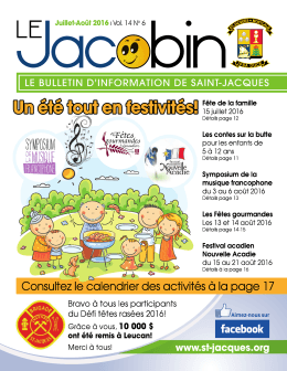 Le Jacobin - Juillet-Août 2016 - Municipalité de Saint