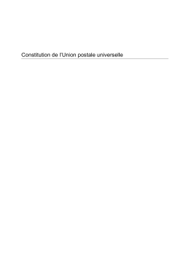 Constitution de l`Union postale universelle