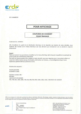 Coupure &eacute;lectricit&eacute; 08/08 SAVIGNY