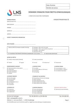Demande d`analyse Cytologie