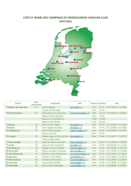liste et noms des campings du nederlandse caravan club