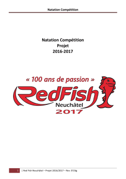 Natation Compétition Projet 2016-2017
