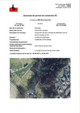 Avis d`enqu&ecirc;te 32-2016