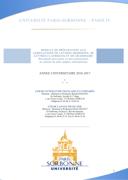 Brochure AGREGATION 2016-2017 - Université Paris