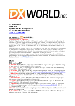 DX bulletin 159 04/08/2016 By ON9CFG HF manager