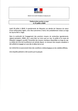 Le communiqué de la préfecture
