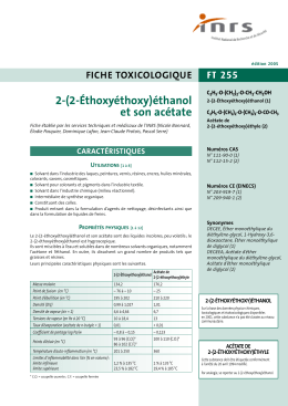 2-(2-Éthoxyéthoxy)éthanol et son acétate (FT 255) - Fiche