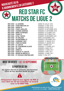 red star fc Matchs de Ligue 2