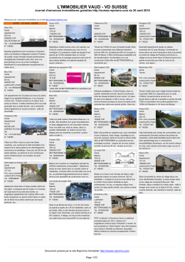 Journal immobilier Vaud - Annonces immobilière en Suisse