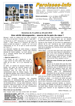 Paroisses info en pdf : Cliquer ici