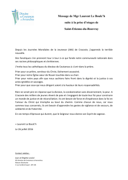 Mgr Laurent Le Boulc`h adresse son message.