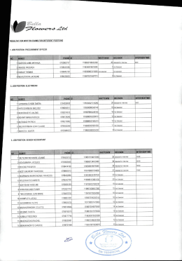 RESULT FOR WRITTEN EXAMS