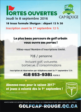 Portes ouvertes - Club de golf de Cap