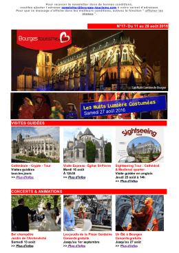 Bourges Tourisme Info n°17 - Du 11 au 28 août 2016