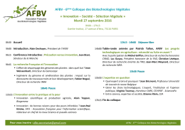 AFBV colloque Innovation-Société-Selection variétale 27 sept. 2016