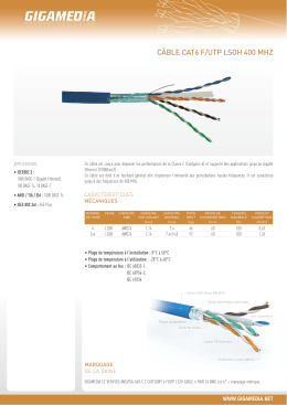 câble cat6 f/utp lsoh 400 mhz