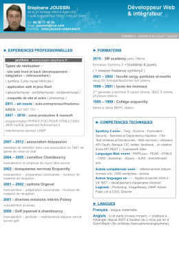 EXPERIENCES PROFESSIONNELLES Types de réalisation : 2011