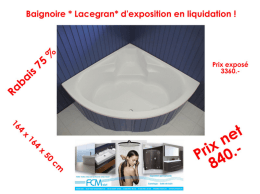 Baignoires d`exposition en liquidation